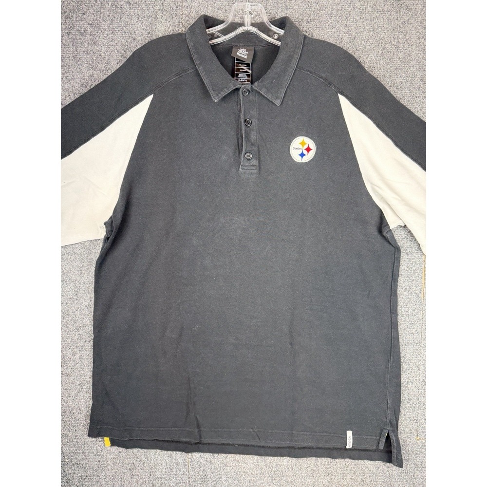 Vintage Pittsburgh Steelers NFL Team Apparel Reebok Polo XL Black Football
